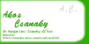 akos csanaky business card